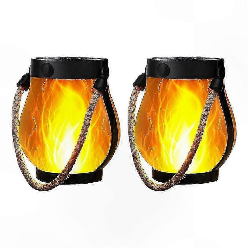 Kikidex (As Show, One Size) Flickering Flame Solar Lanterns With Usb & Solar Charging For Garden And Outdoor Use
