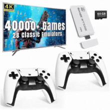(As show, One size) Classic Retro Gaming Console with 40,000 Games, 4K HDMI, Wireless Controller, 64GB Storage