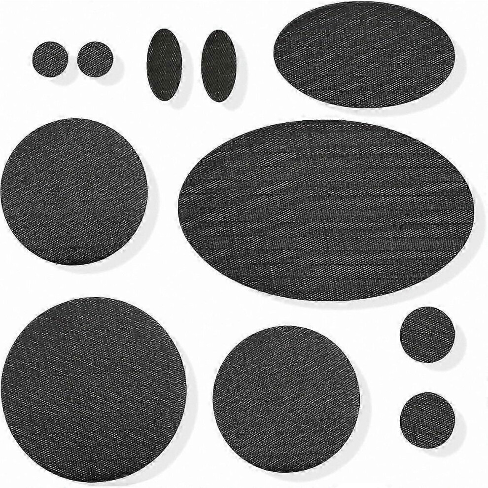 Kikidex (As Show, ) Self-Adhesive And Waterproof Repair Patches, 11 Pieces Black