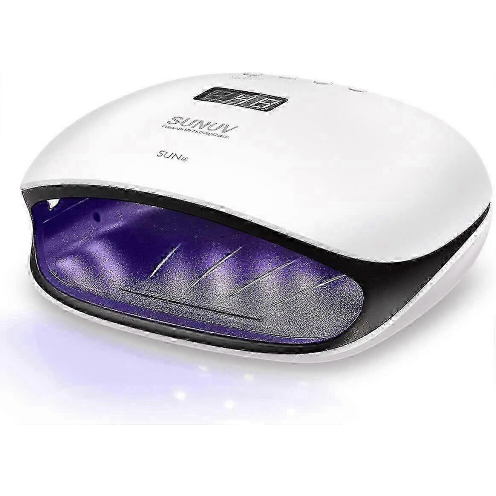 Kikidex (As Show, One Size) 48W Led Nail Lamp Sun4 Uv Nail Dryer For Shellac Manicure Gel With 4 Timers Lcd Display Sensor And Salon Level Dual Speed Drying