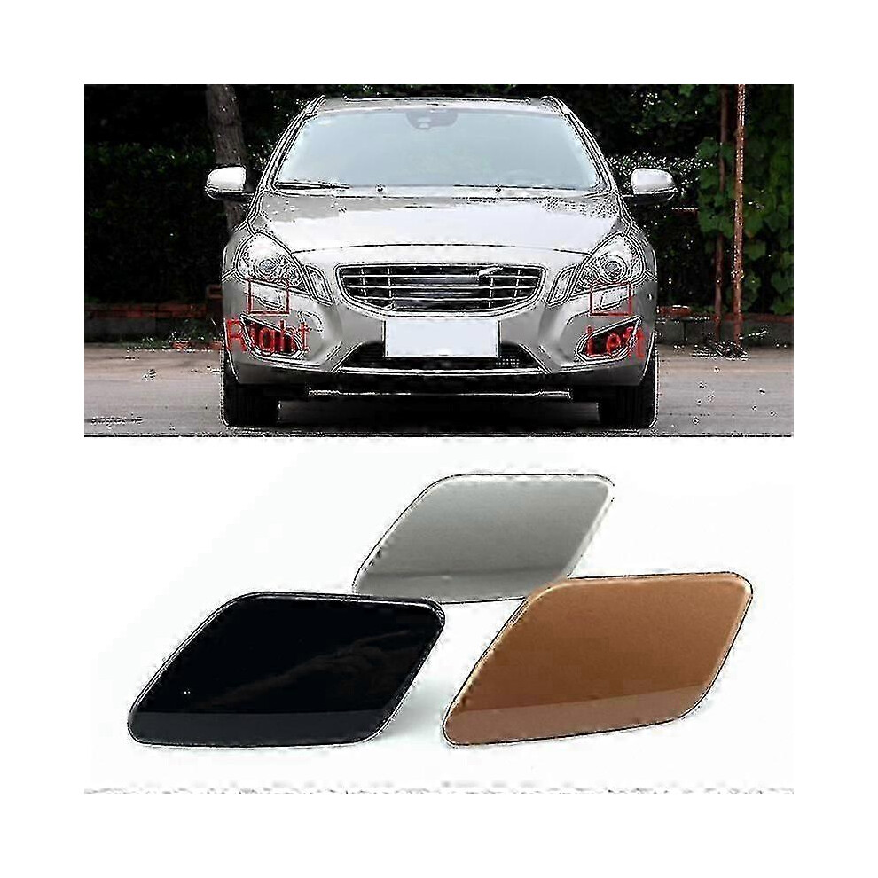 Kikidex (As Show, Black Left) Headlamp Washer Jet Cap For Volvo V60 S60 2011 2012 2013