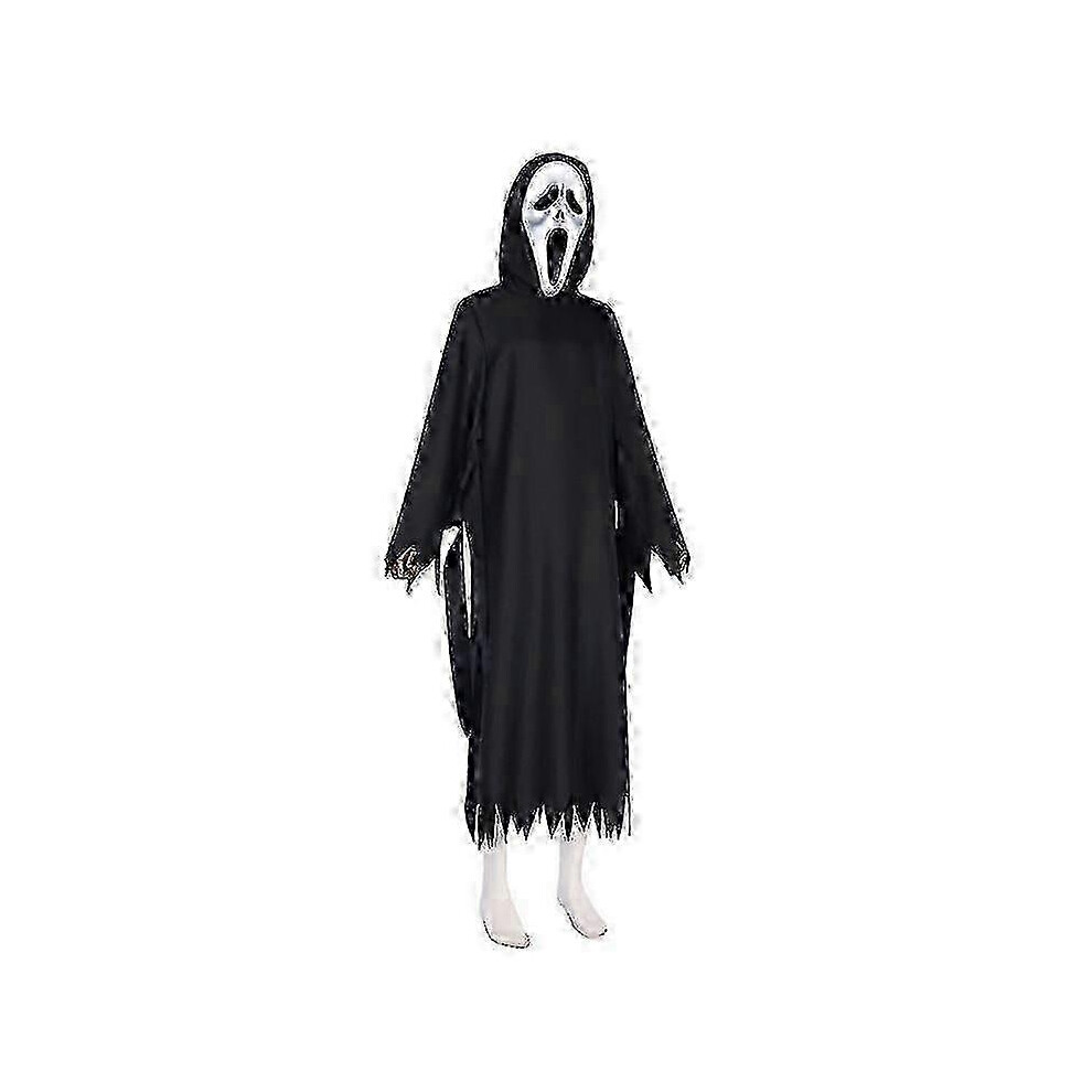 Kikidex (As Show, One Size) Scream 6 Horror Cosplay Cloak With Mask Scary Ghostface Costume For Adults Black/White