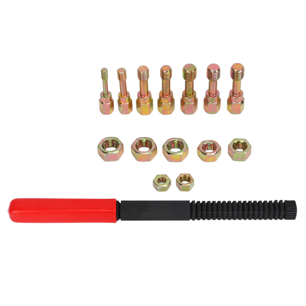 Metric Thread Rethreading Tool Set 15Pcs Carbon Steel Tap Die Kit For Repair 9471356491230
