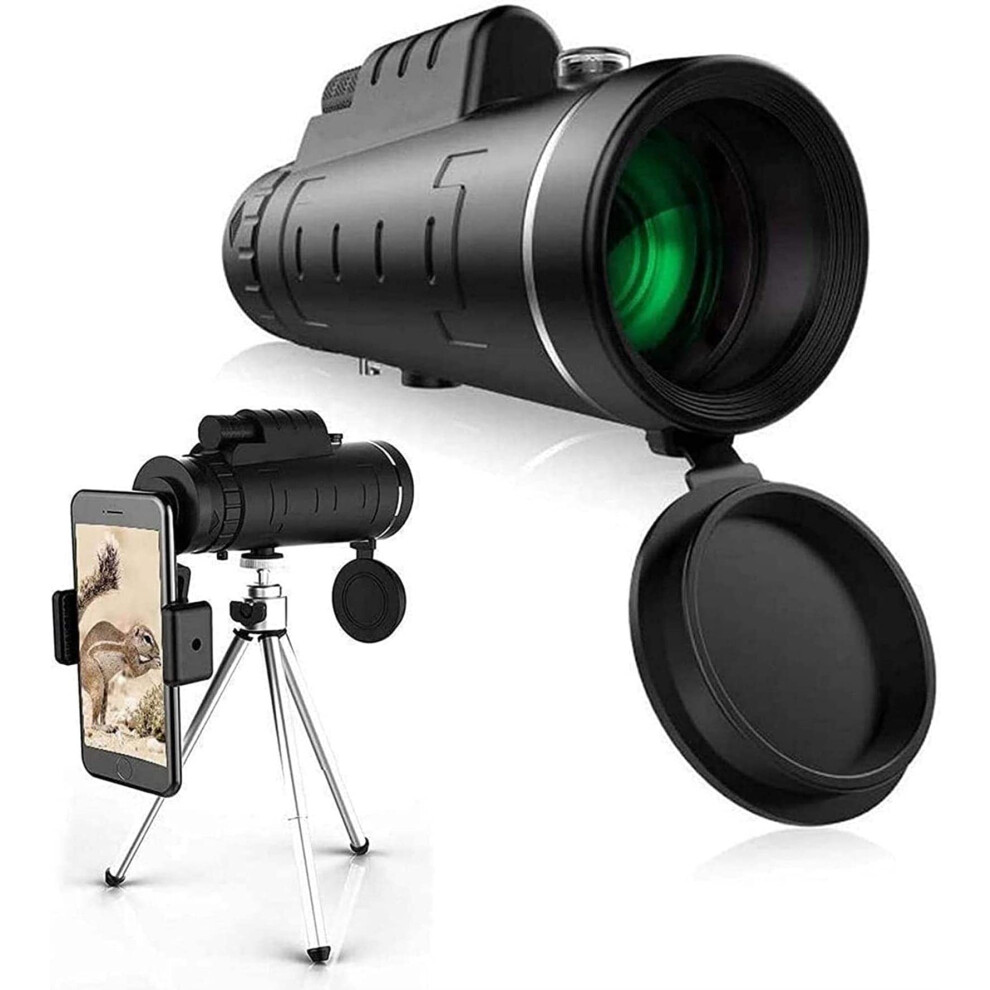 40X60 Monocular Telescope 60Mm Objective With Smartphone Holder And Tripod Hd Optics For Bird Watching, Hiking, Camping 9354506612986