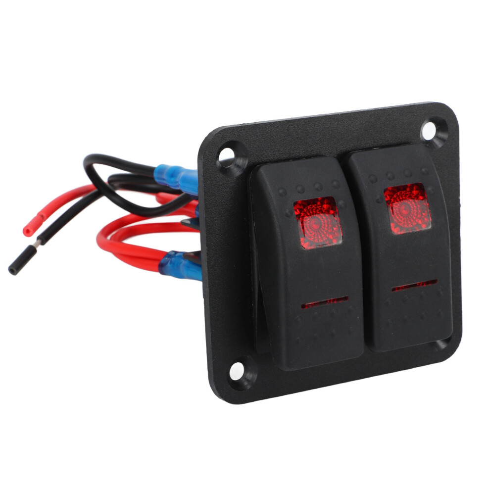 Pre-Wi 2 Gang Rocker Switch Led Panel 12V/24V For Vehicle Control Red 9451356491928