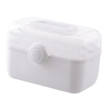 Portable First Aid Storage Box Detachable Case And Tray Portable Handle White M Family Emergency Kit Case Organizer