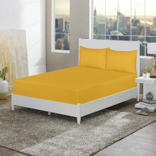 (Ochre, Super King) 30cm fitted sheet - soft brushed microfiber fitted bed sheets soft - non-iron, shrink, fade resistant fitted sheets