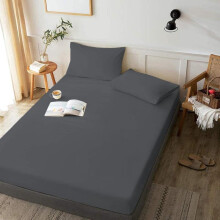 (Charcol, Single) Microfiber Fitted Sheet- Super Soft Easy Care 40 Cm Deep Fitted Bed Sheet, Winkle Free, Elastic Fitted & Non Iron Bed Sheet
