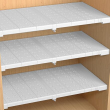 Expandable Metal Storage Shelf Telescopic Rack DIY Closet Divider For Kitchen & Bathroom Length 71-92 cm, Width 42 cm