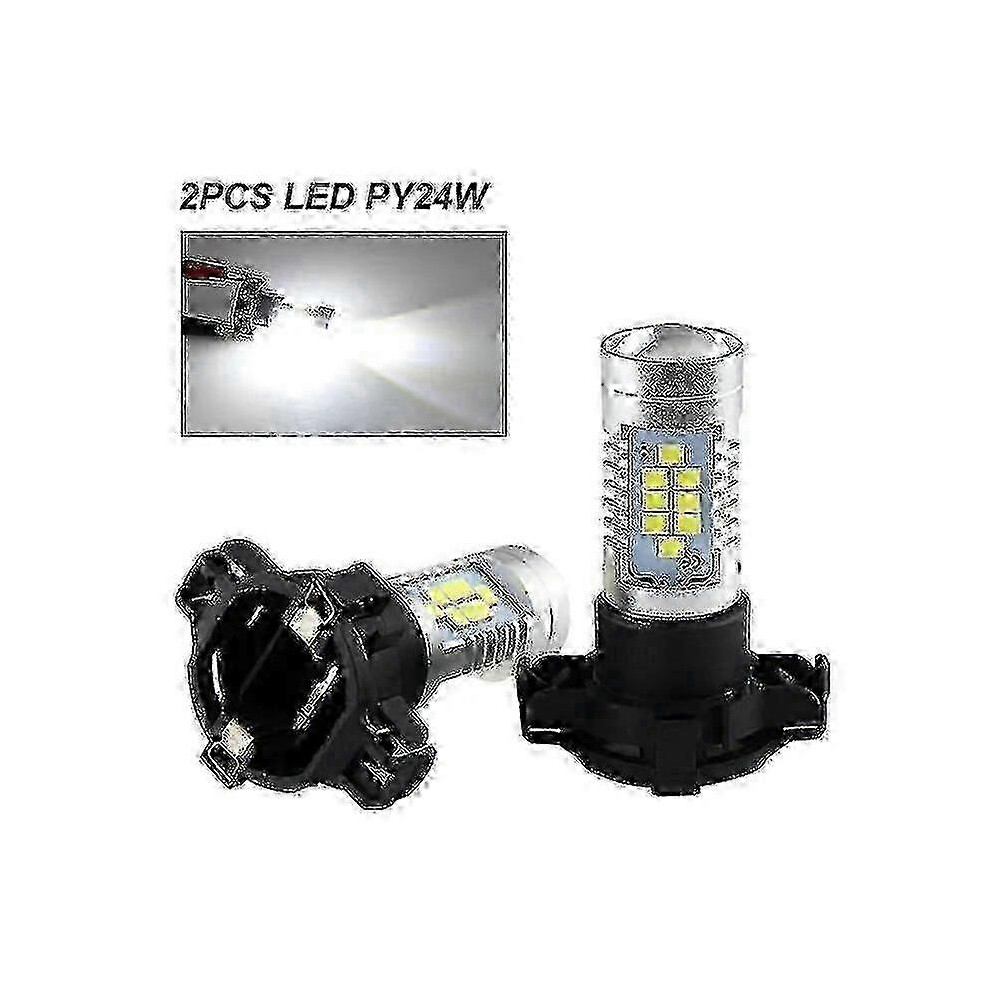 Kikidex (As Show, 2Pcs Py24w ) 2Pcs Led Front Turn Signal Lights (Py24w) For Bmw 3, 5 Series, X3, X5, X6 & Z4 White