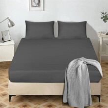 (Charcoal, King) Fitted  bed Sheet – Ultra Soft Microfiber Fitted Bed Sheet-26cm Deep Pocket  Fitted Sheet| Single, Double, King & Super King