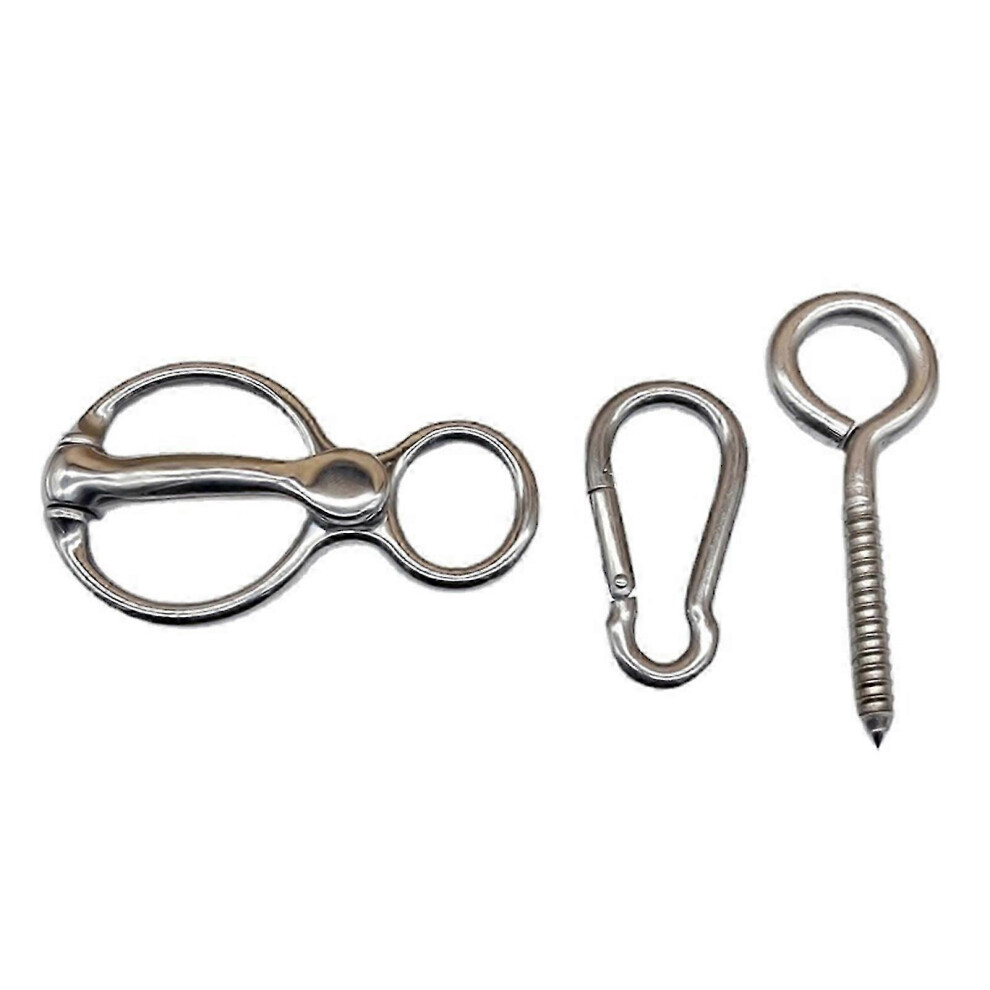 Kikidex (As Show, One Size) 1 Set Heavy-Duty Horse Tie Ring Rustproof Quick Release Prevent Pulling Cross Tie Ring Horse Rigging Equipment Safety Accessories