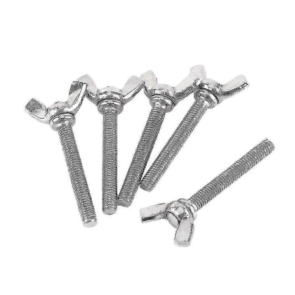 Kikidex (As Show, One Size) 5 Pcs M5 Butterfly Wing Hand Screws Bolts 304 Stainless Steel Fastener Assortment Set, Full Thread