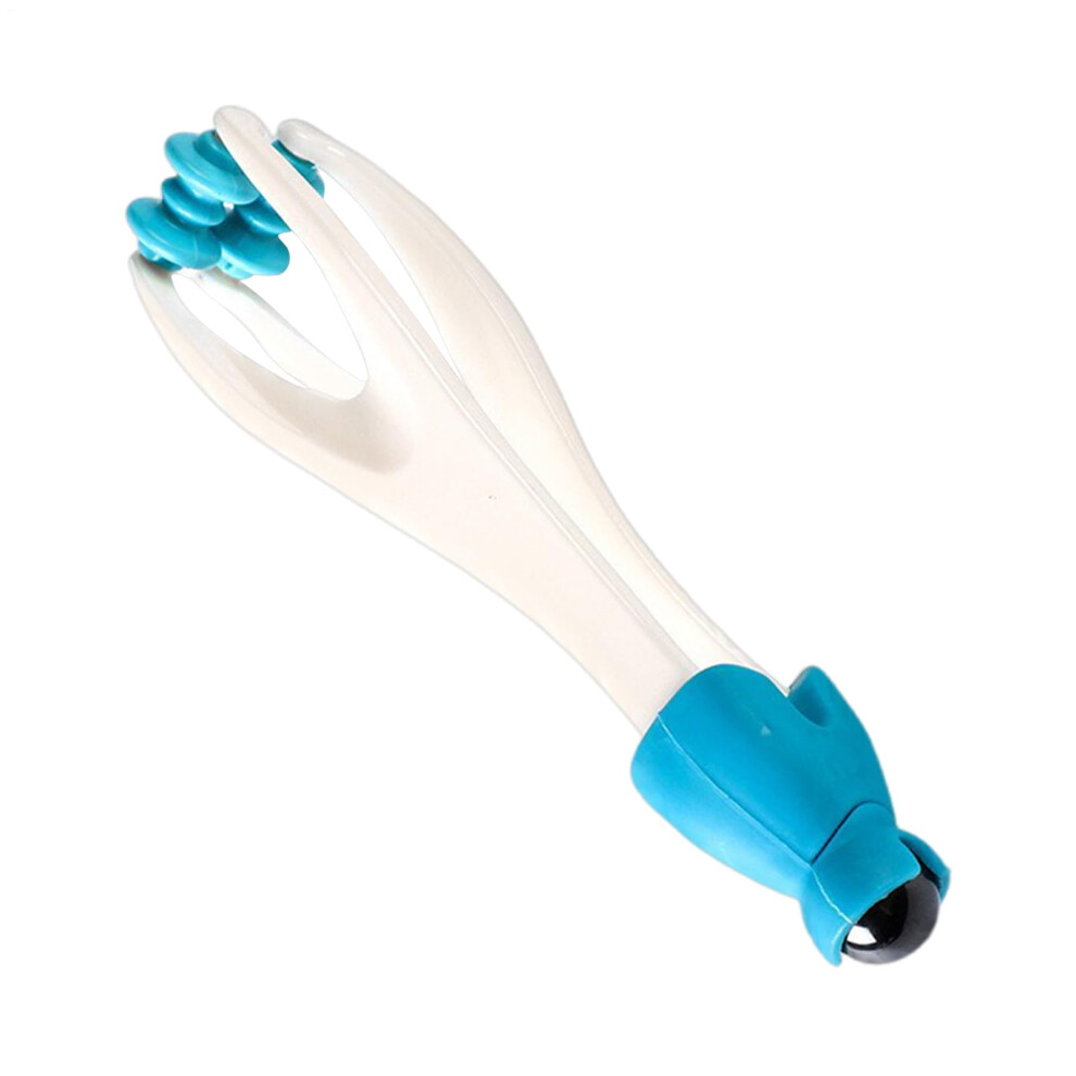 Blue Manual Finger Joint Massager Cordless Finger Roller With Rings For Muscle Stress And Tension Relief Compact