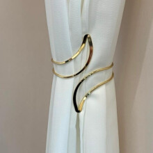 (Golden, 1pc) 1 Piece Moon Design Curtain Buckle, Round Hollow Out Decor Curtain Strap Tieback, Curtain Accessories