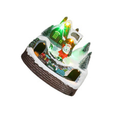 Enchanting Lighted Christmas Train Scene with-Elderly style