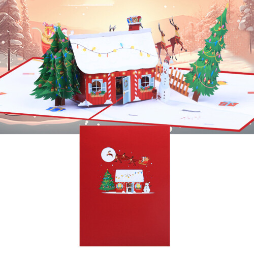Heartwarming Foldable Greeting Card Elegant 3D Christmas-2 sets 1