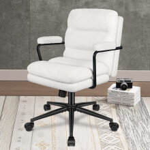 ELFORDSON Office Chair Ergonomic Executive Computer Work Boucle Fabric