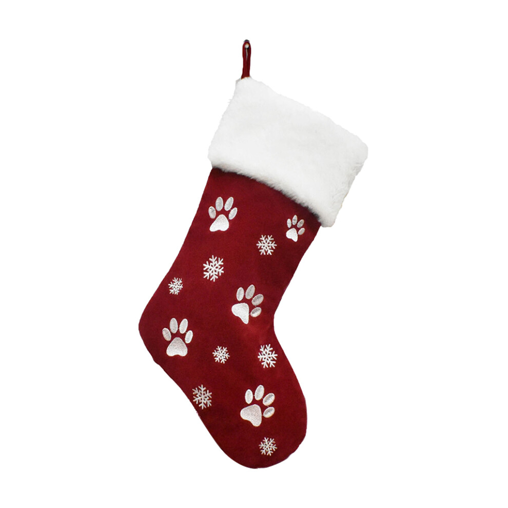 Christmas Stocking 18 Inch Xmas Stockings Embroidery-red