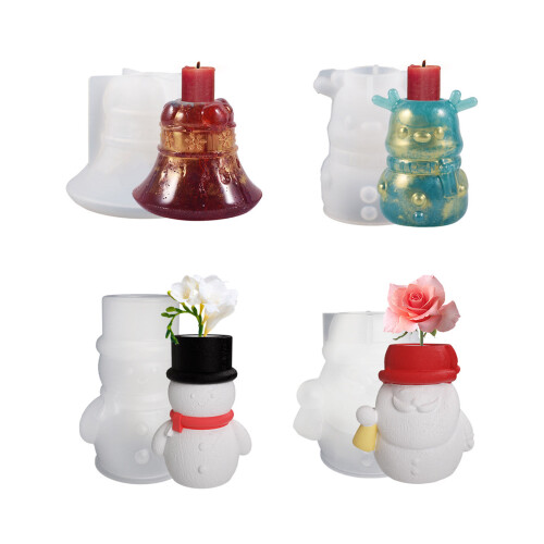 Christmas Concrete Silicone Pot Mold Succulent-the bell 1