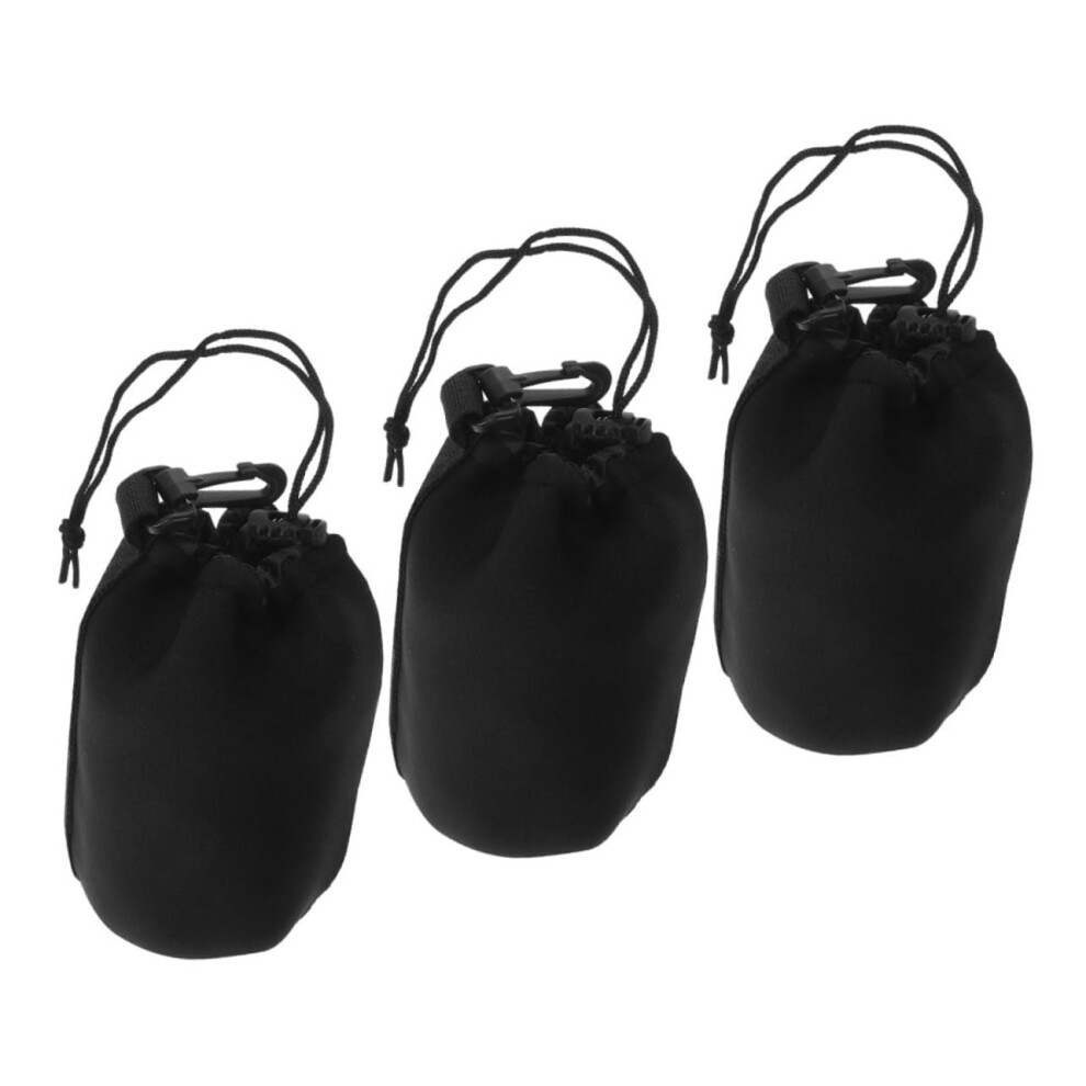 Camera Lens Bag 3-Pack Drawstring Closure Lightweight Portable Lens Storage Pouch For Dslr And Mirrorless Cameras Outdoor 9067246402631