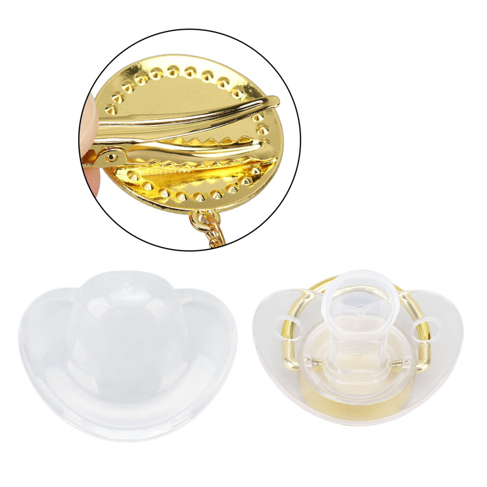 Cylindrical Pacifier With Rhinestones - Supports Breastfeeding Golden