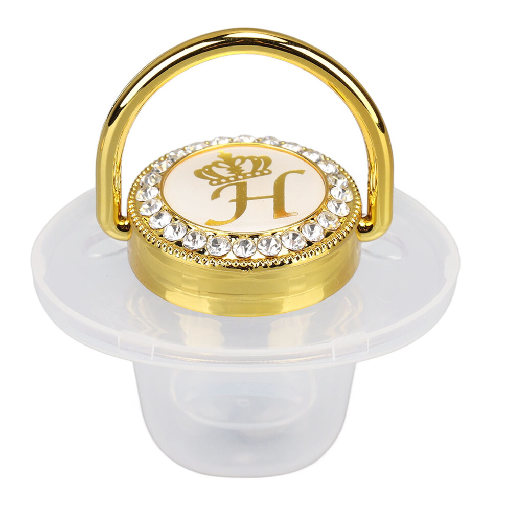 Baby Pacifier Nipple With Rhinestones Teething Toy For Baptism & Bath 0.5 Pcs Golden