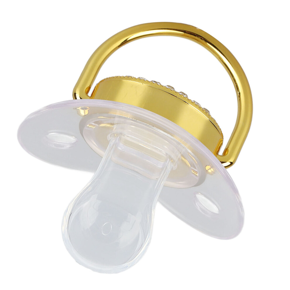 Baby Pacifier Teething Nipple With Rhinestones For 6-18 Months Golden