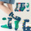 5 Paar Kindersocken bis zur Mitte der Wade, hoher 12