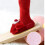 Rote, verdickte Baby-Bodensocken mit 7