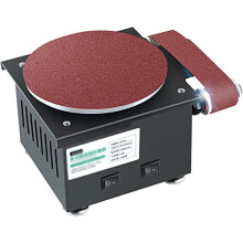 Electric Mini Disc Sander With Knife Sharpener, Adjustable 0-8000 RPM, Abrasive Belt Included, For Wood Metal Stone