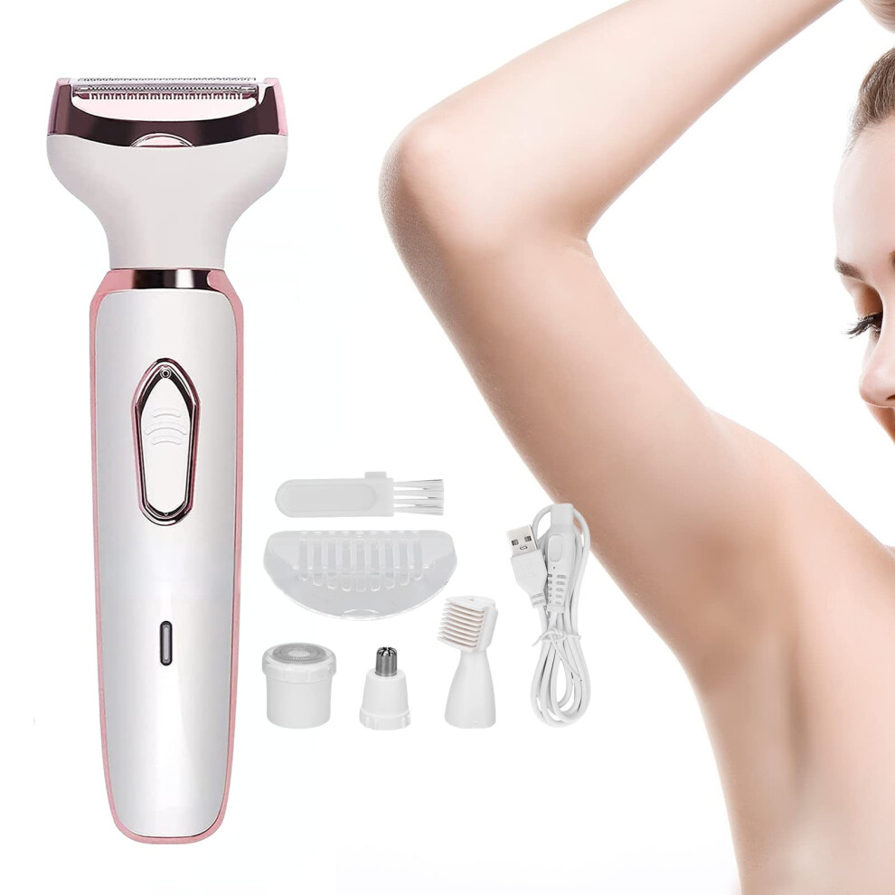4-in-1 Electric Lady Shaver USB Rechargeable Wet And Dry Bikini Trimmer Eyebrow Shaver For Face Legs Underarm Women