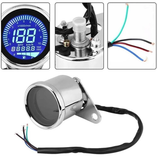 Universal Odometer Motorcycle Digital GPS Tachometer 7 Backlight Adjustable Odometer Trip Meter 12V Replacement Parts 2