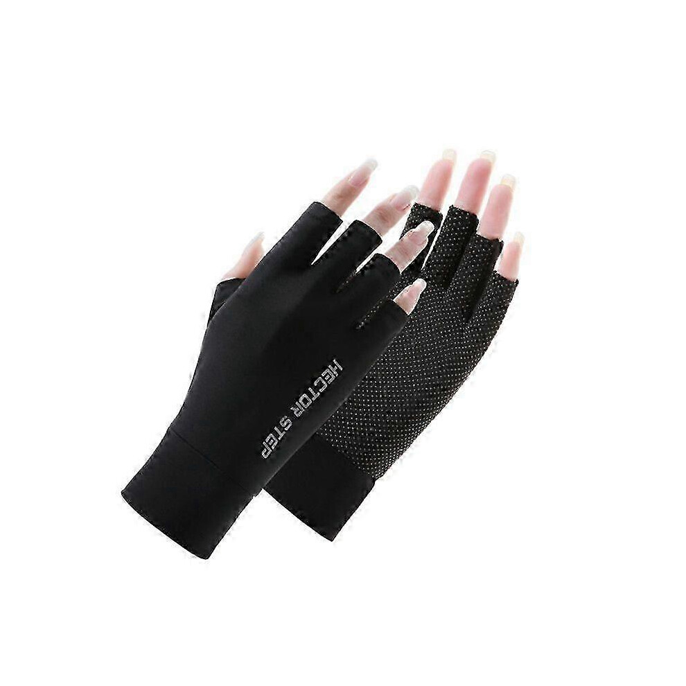 Kikidex (M, ) Upf 50+ Fingerless Sun Gloves For Uv Protection Hand Cover, For Women Fishing, Driving, Cycling, Hiking Gray
