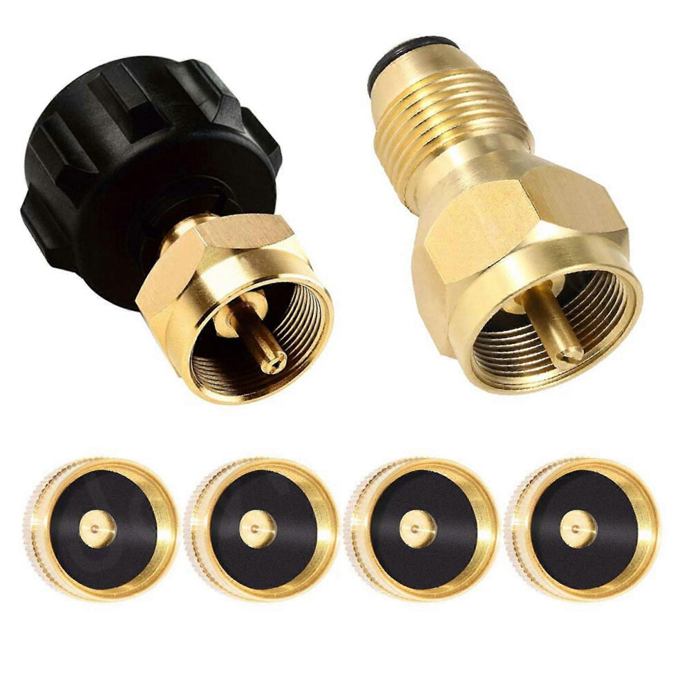 Kikidex (As Show, One Size) 1Lb Tank Gas Propane Qcc1 Regulator Valve Propane Refill Adapter,1 Gas Connector 4 Propane Bottle C