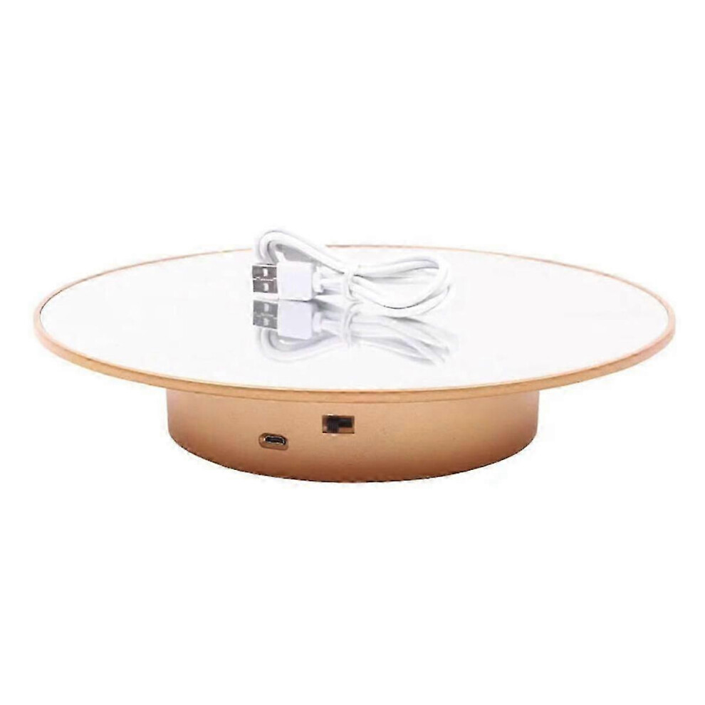 Kikidex (As Show, One Size) Motorized Turntable Display For Mannequin Head Wig Display Stand 360 Degree Electric Rotating Display Turntable Golden
