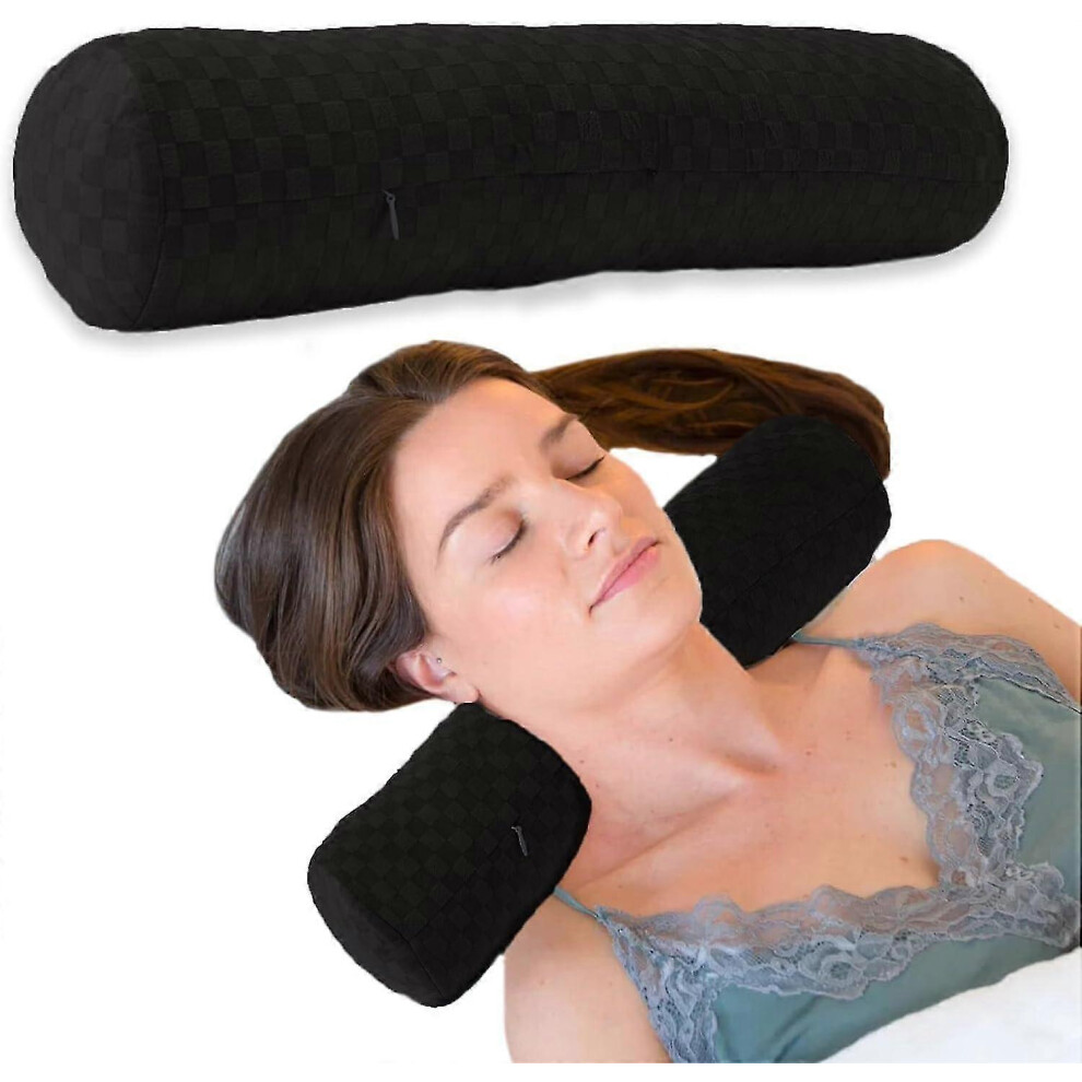 Kikidex (As Show, ) Neck Roll Cervical Pillow For Neck Pain Relief Black
