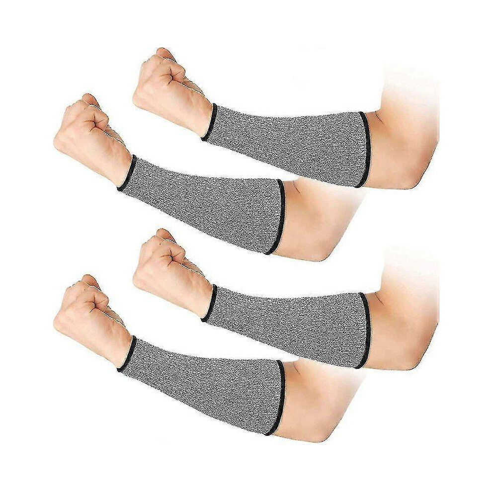 Kikidex (As Show, Gray) 2 Pairs Cut Resistant Sleeve Arm Protection Sleeves Level 5 Protection Safety Protective Sleeves For