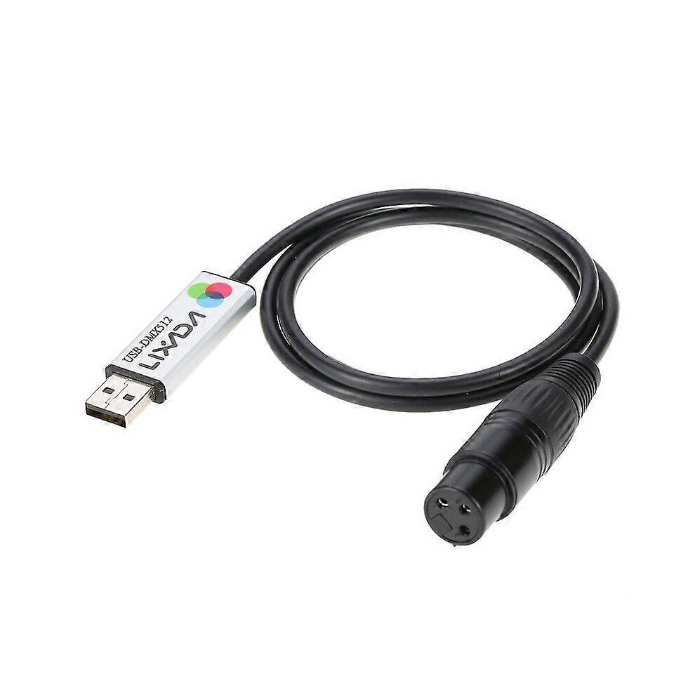 Kikidex (As Show, One Size) Lixada Usb To Dmx Interface Adapter Led Dmx512 Computer Pc Stage Lighting Controller Dimmer