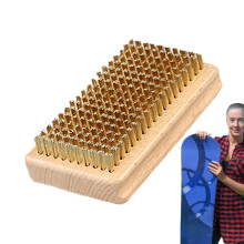 Hand-Operated Ski Brush 12x7x3 cm Brass Ski Cleaning Brush and Snowboard Wax Scraper Tool Set for Unisex Use