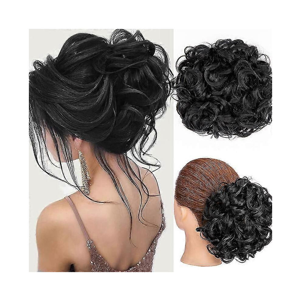 Kikidex (As Show, 24) Curly Hair Bun Comb Clip Hair Pieces Updo Chignon