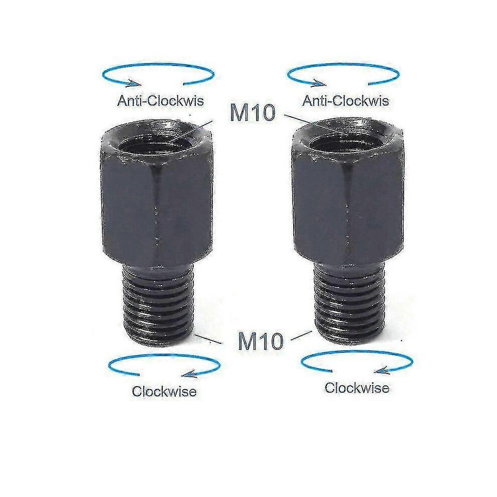 Kikidex (As Show, 2X M8m10(Rl)) Pair Motorcycle Mirror Adapters M10 10Mm M8 8Mm Rearview Mirrors Conversion Bolt Clockwise Anti-Clock Right Left Thread Black