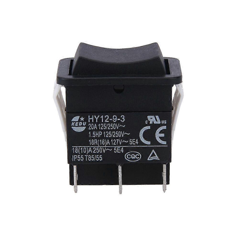 Kikidex (As Show, One Size) Hy12-9-3 Small Industrial On Off Rocker Switch Push Button Boat Arc Abs Durable-Yu