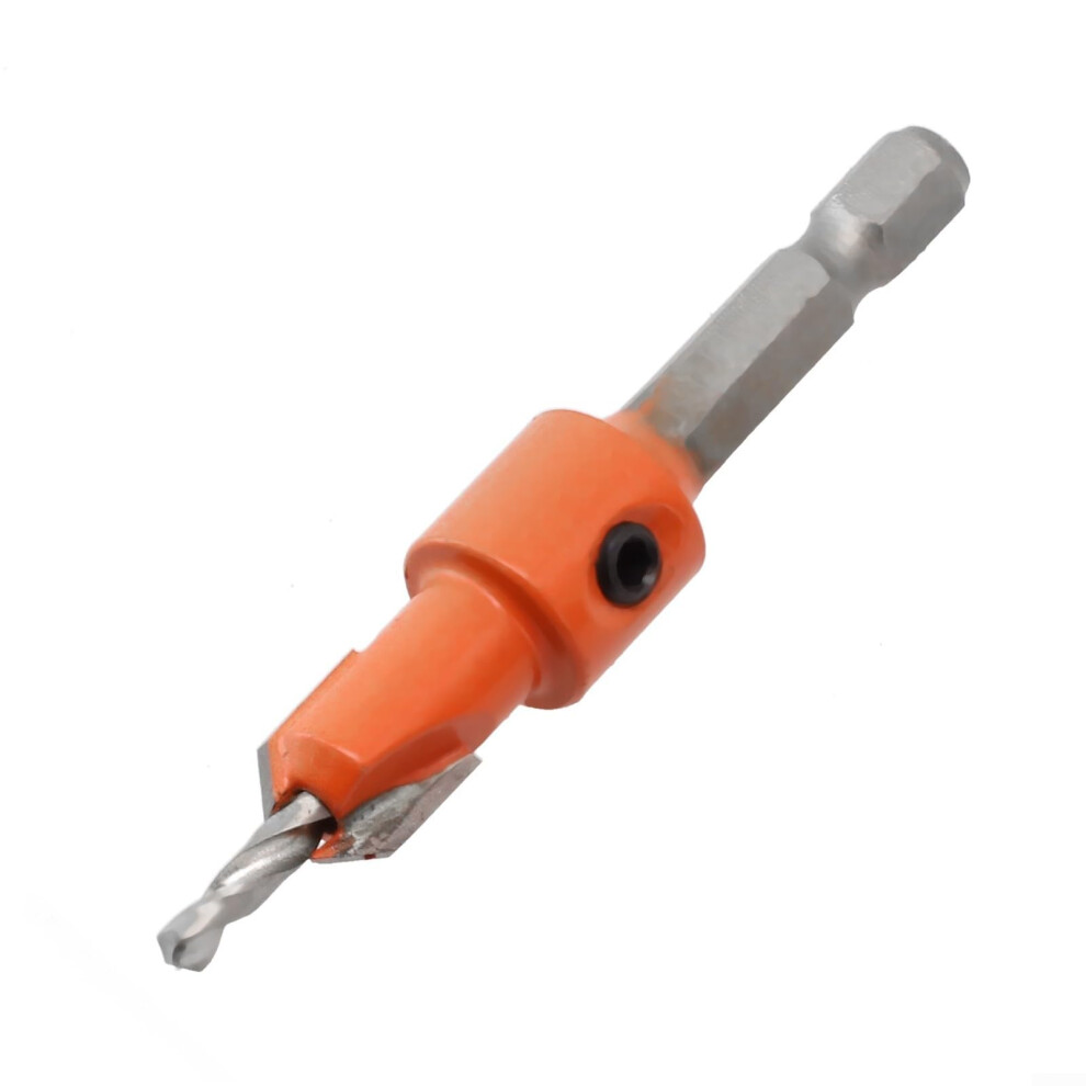 Countersink Drill Bit, 6.35Mm Hex Shank, Adjustable Stop Collar, Flush Screw Head Drilling, Pilot Hole (3.2X10) 9393856725472