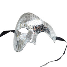 Eye Catching Half Face Mask for Masquerades Ball Glass-Silver