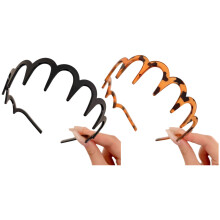 2Pcs Stylish Tooth Headband Wavy Textured Hairband With Teeth