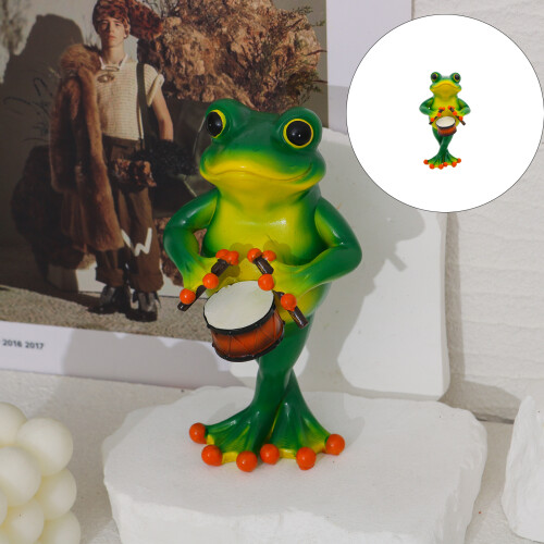 Cheerful Frogs Decorations for Gardens 3D-Drum beating frog 1