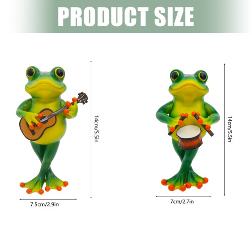 Cheerful Frogs Decorations for Gardens 3D-Drum beating frog 2