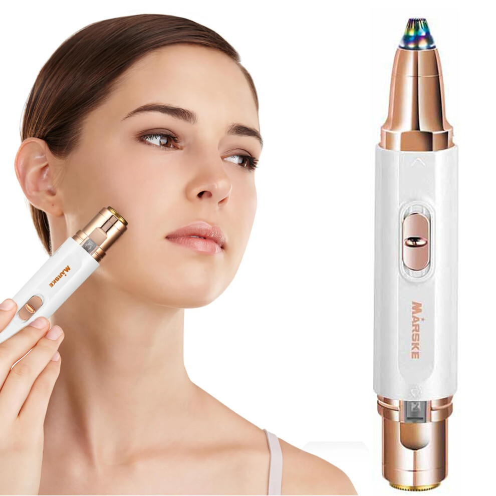 Electric Eyebrow Trimmer 2-in-1 Mini Shaver Rechargeable Facial Hair Removal For Women Portable Painless Razor Tool