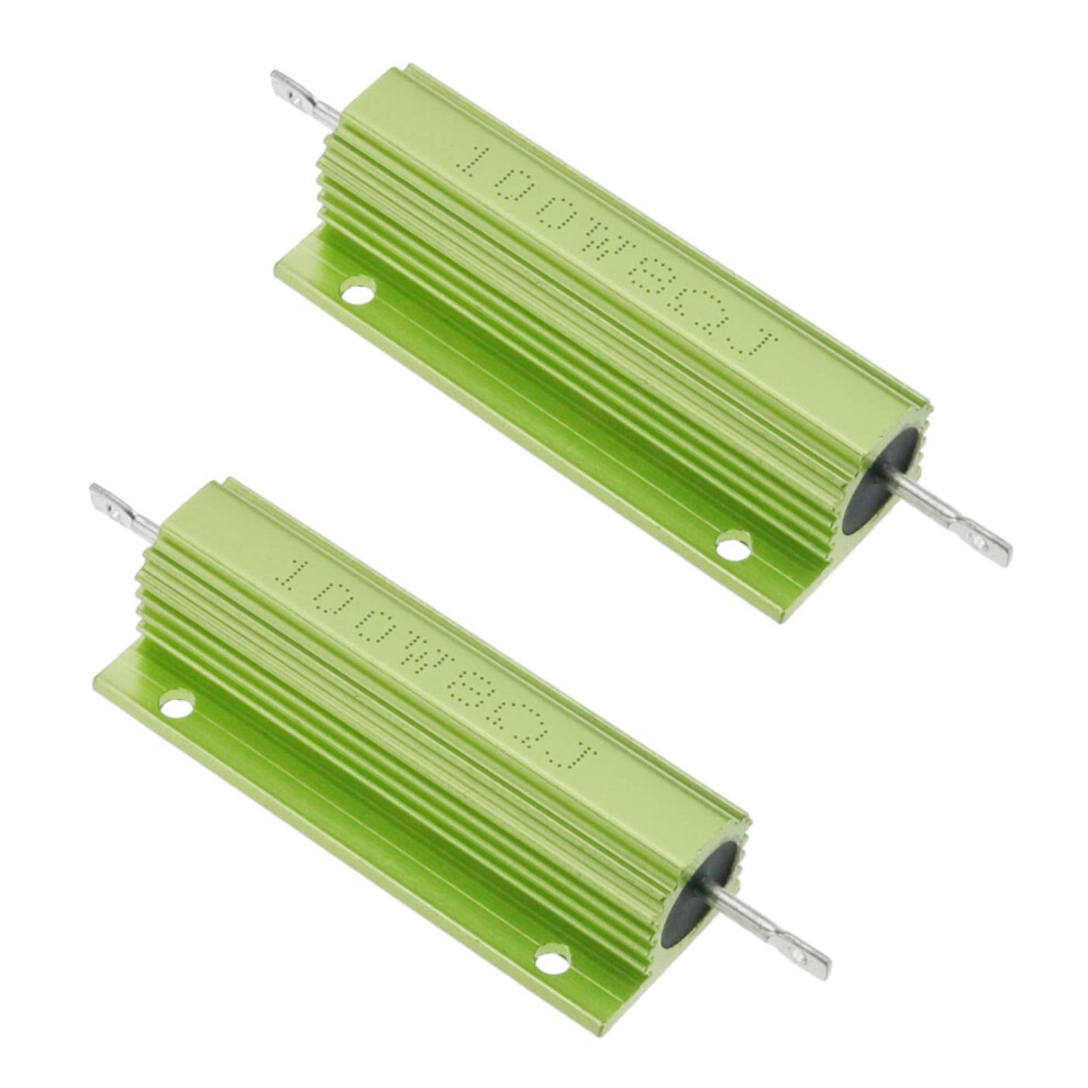 Wirewound Resistor 2-Piece 8 Ohm 100W Green Aluminum-Housed Metal Case 9084446696301